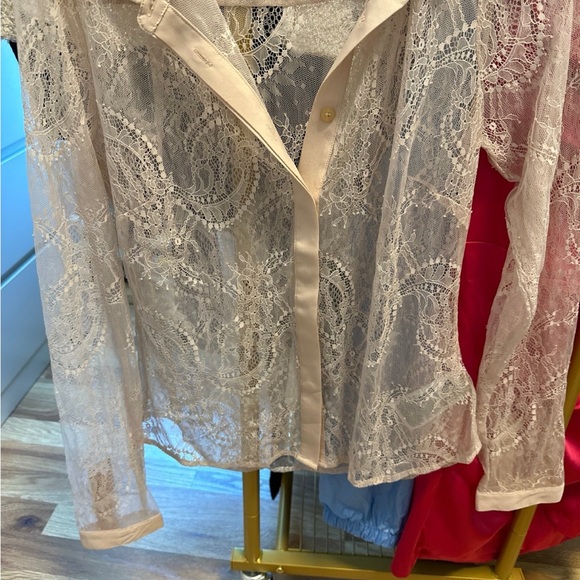 guess by marciano lace button down size small - Picture 3 of 6